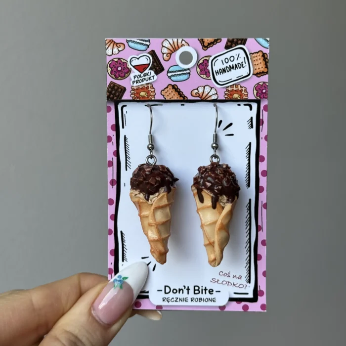 Kolczyki lody czekoladowo orzechowe - obrazek 2
