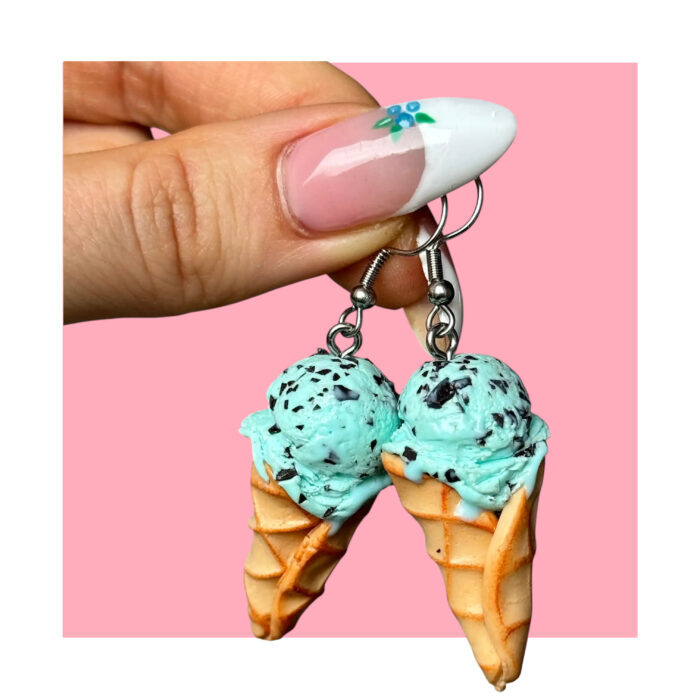 Kolczyki lody mięta z czekoladą - obrazek 1