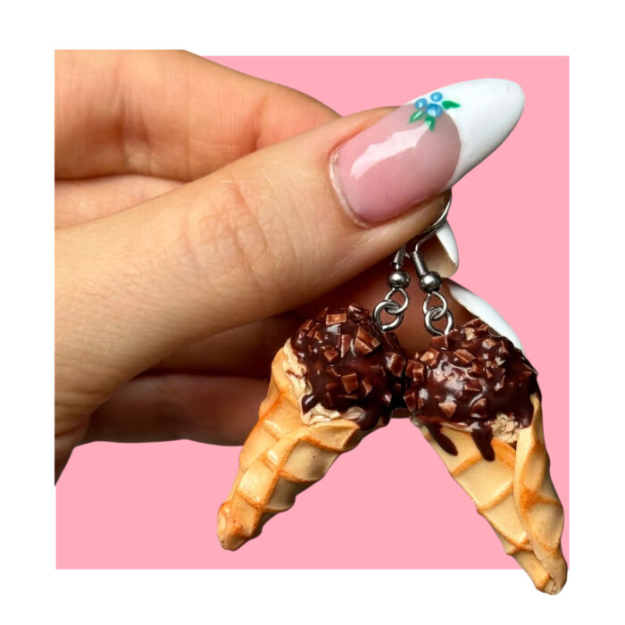 Kolczyki lody czekoladowo orzechowe - obrazek 1