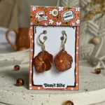 Kolczyki kwiat jesieni złote - obrazek 3