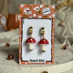 Kolczyki muchomory złote - obrazek 3