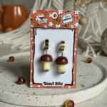 Kolczyki borowiki złote - obrazek 3