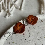 Kolczyki kwiat jesieni srebrne - obrazek 4