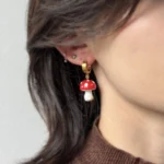 Kolczyki muchomory złote - obrazek 2