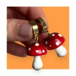 Kolczyki muchomory złote