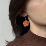 Kolczyki kwiat jesieni złote - obrazek 2