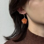 Kolczyki kwiat jesieni srebrne - obrazek 2