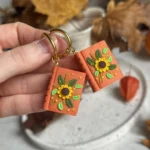 Kolczyki książki ze słonecznikiem - obrazek 3