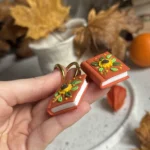 Kolczyki książki ze słonecznikiem - obrazek 2