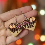 Kolczyki serca z piernika z pomarańczą