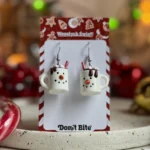 Kolczyki kubek kakao bałwanek - obrazek 2