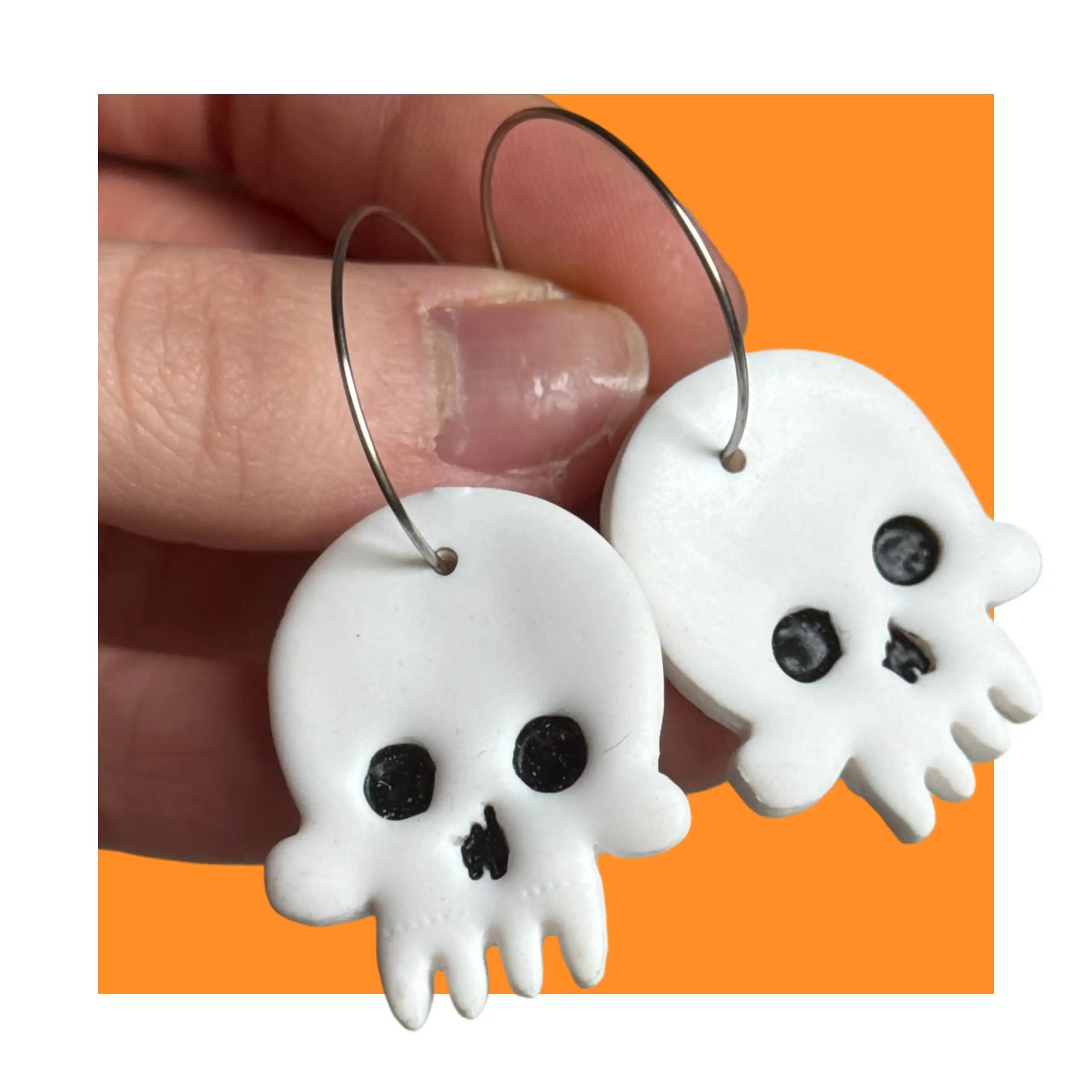 aZxsdfg Kolczyki lekkie czaszki - obrazek 1