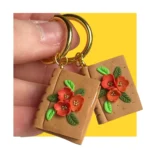 Kolczyki książki z kwiatami