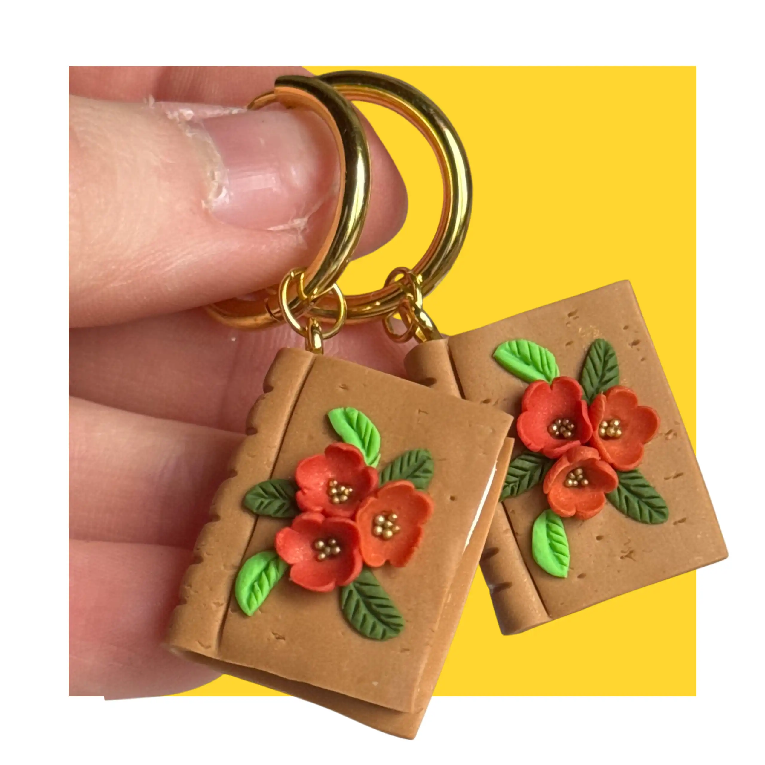 vfsdds Kolczyki książki z kwiatami - obrazek 1