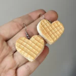 Kolczyki wafelki śmietankowe serduszka - obrazek 3