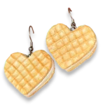 Kolczyki wafelki śmietankowe serduszka